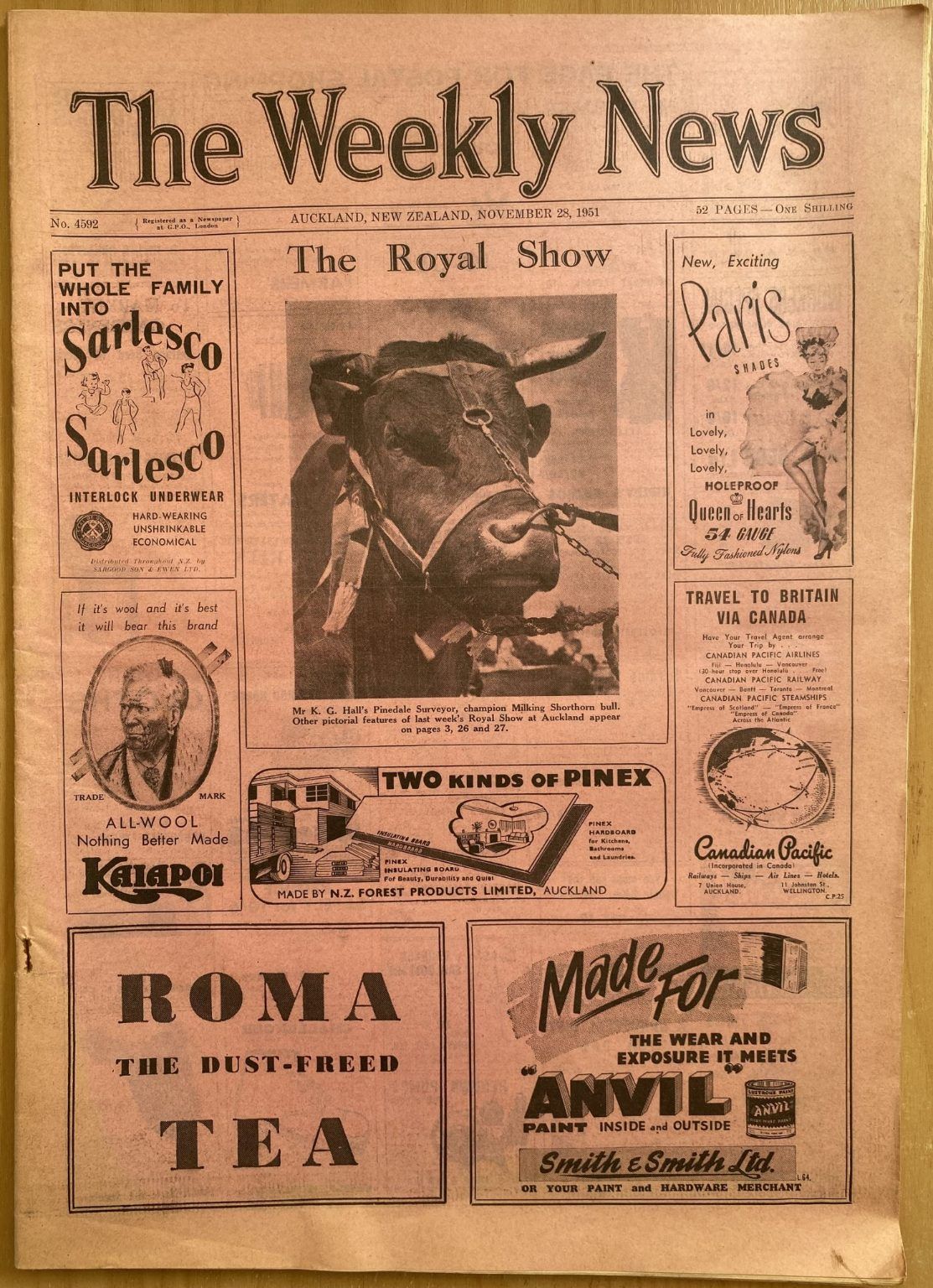 OLD NEWSPAPER: The Weekly News, No. 4592, 28 November 1951
