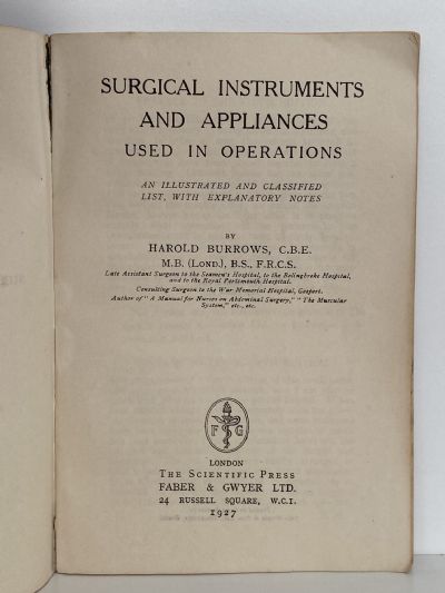 SURGICAL INSTRUMENTS & APPLIANCES Used in Operations