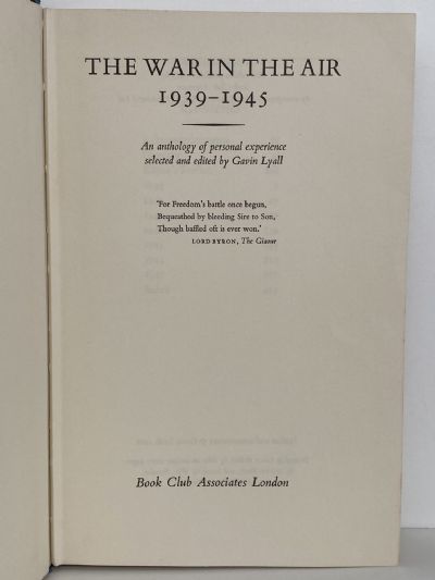 THE WAR IN THE AIR: An Anthology of Personal Experience
