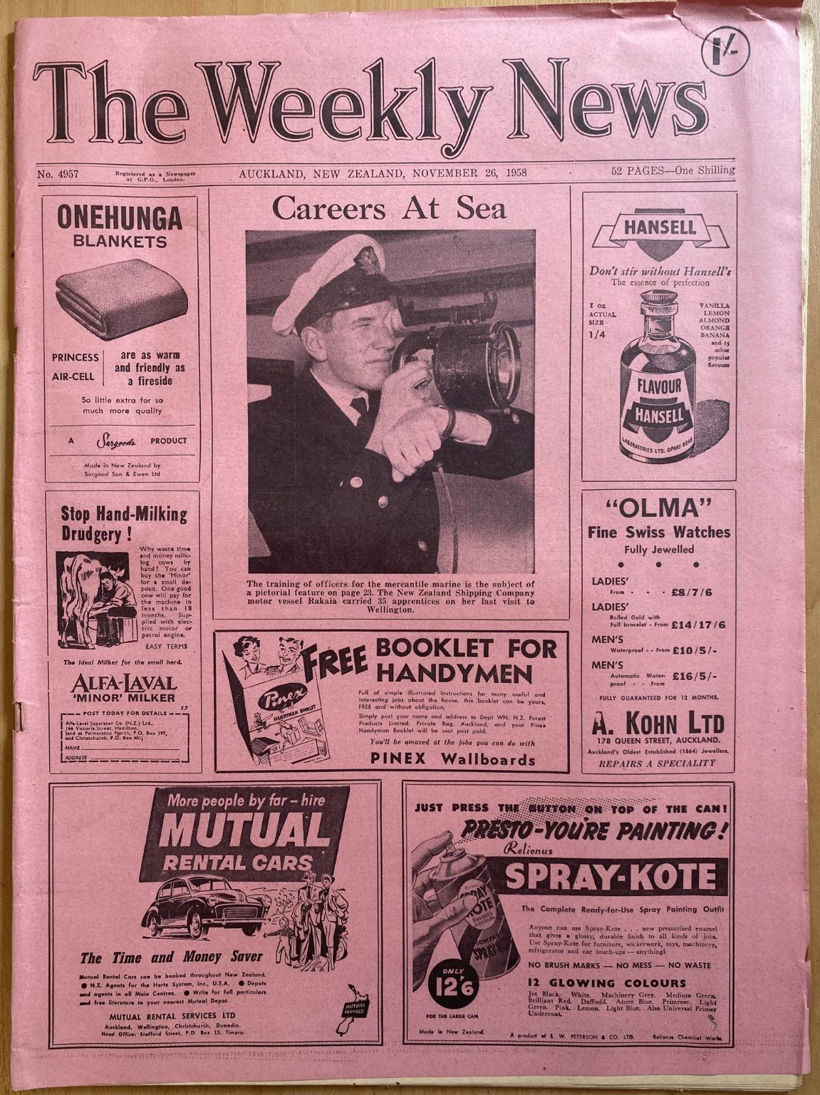 OLD NEWSPAPER: The Weekly News, No. 4957, 26 November 1958