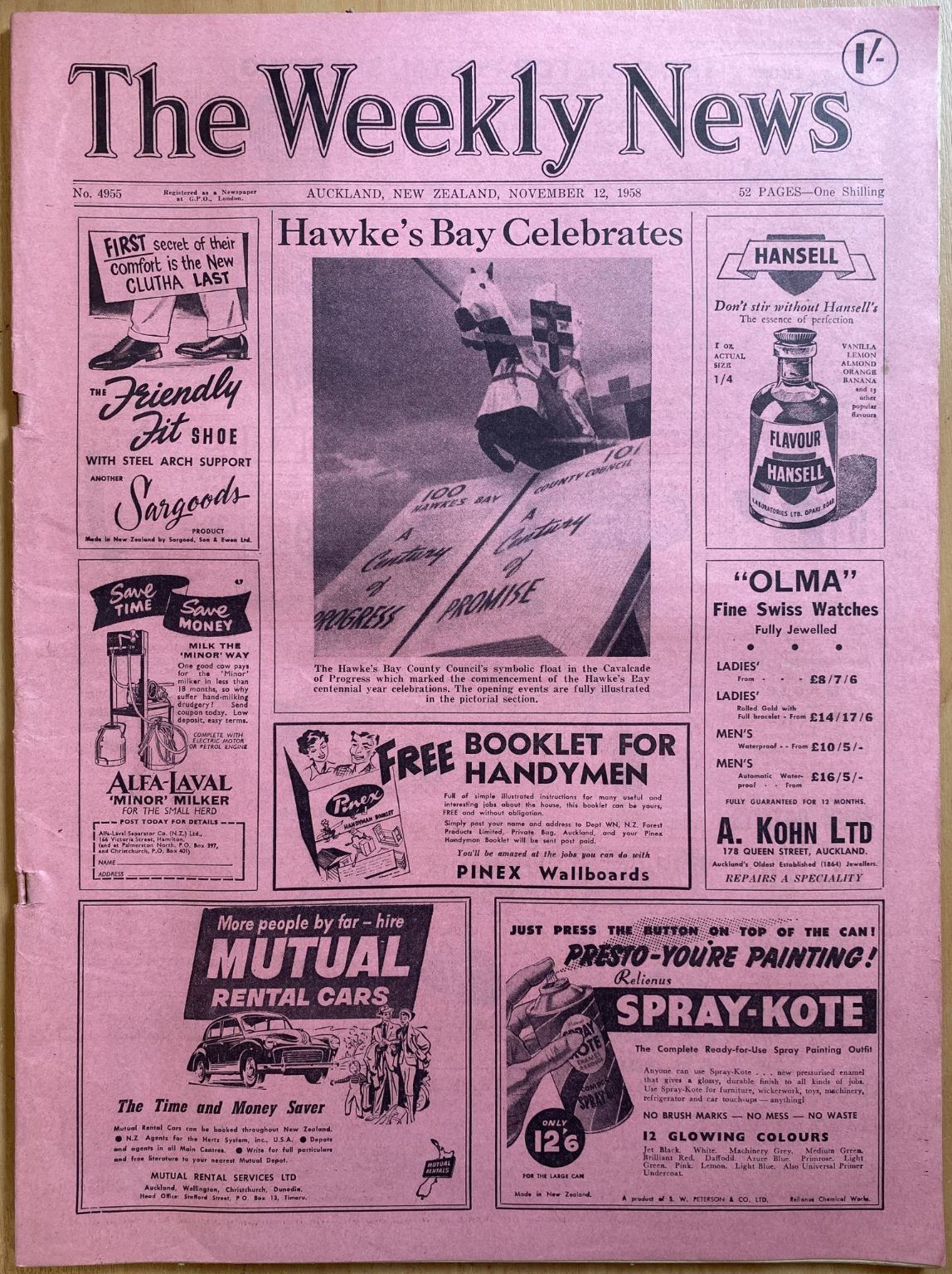 OLD NEWSPAPER: The Weekly News, No. 4955, 12 November 1958