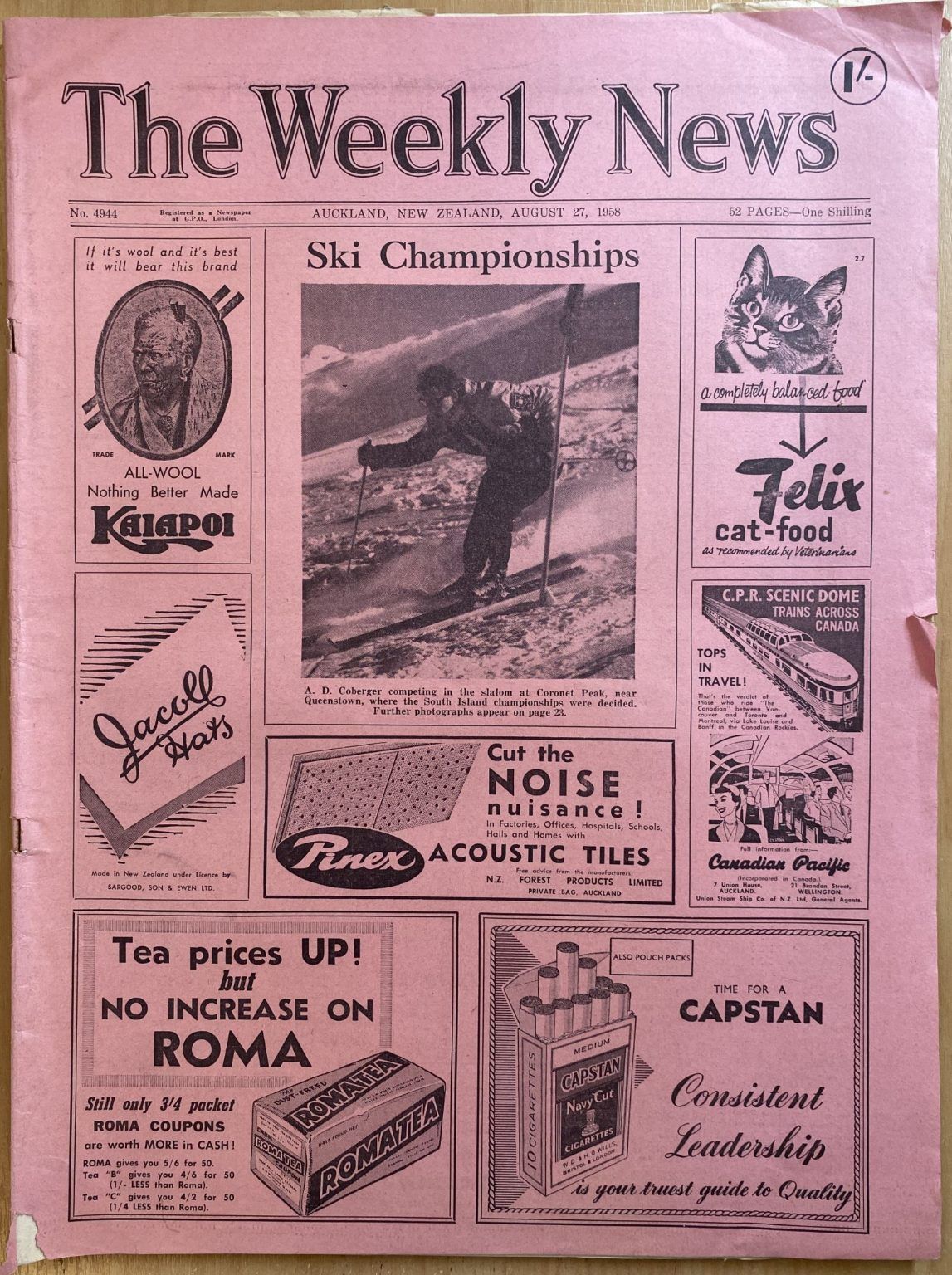 OLD NEWSPAPER: The Weekly News, No. 4944, 27 August 1958