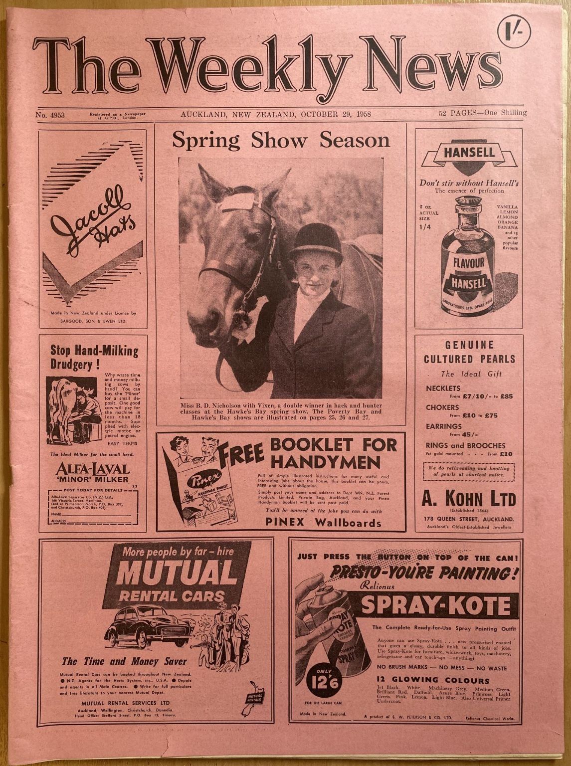 OLD NEWSPAPER: The Weekly News, No. 4953, 29 October 1958
