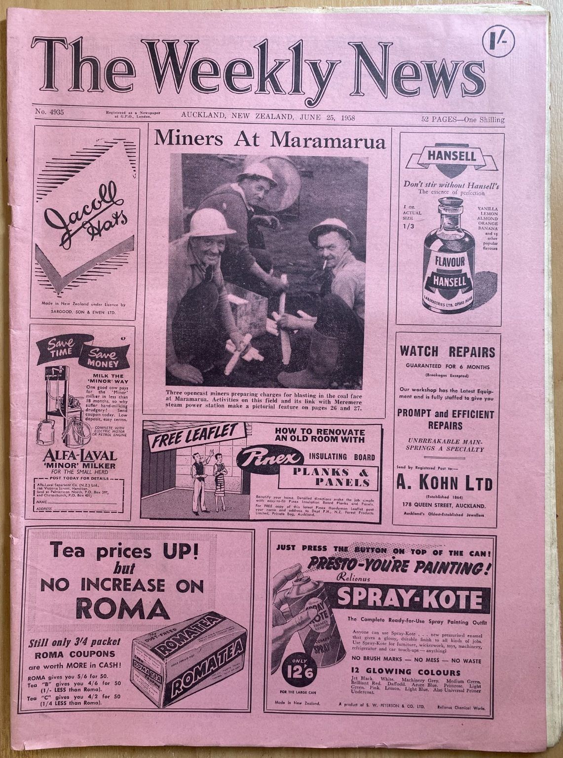 OLD NEWSPAPER: The Weekly News, No. 4935, 25 June 1958