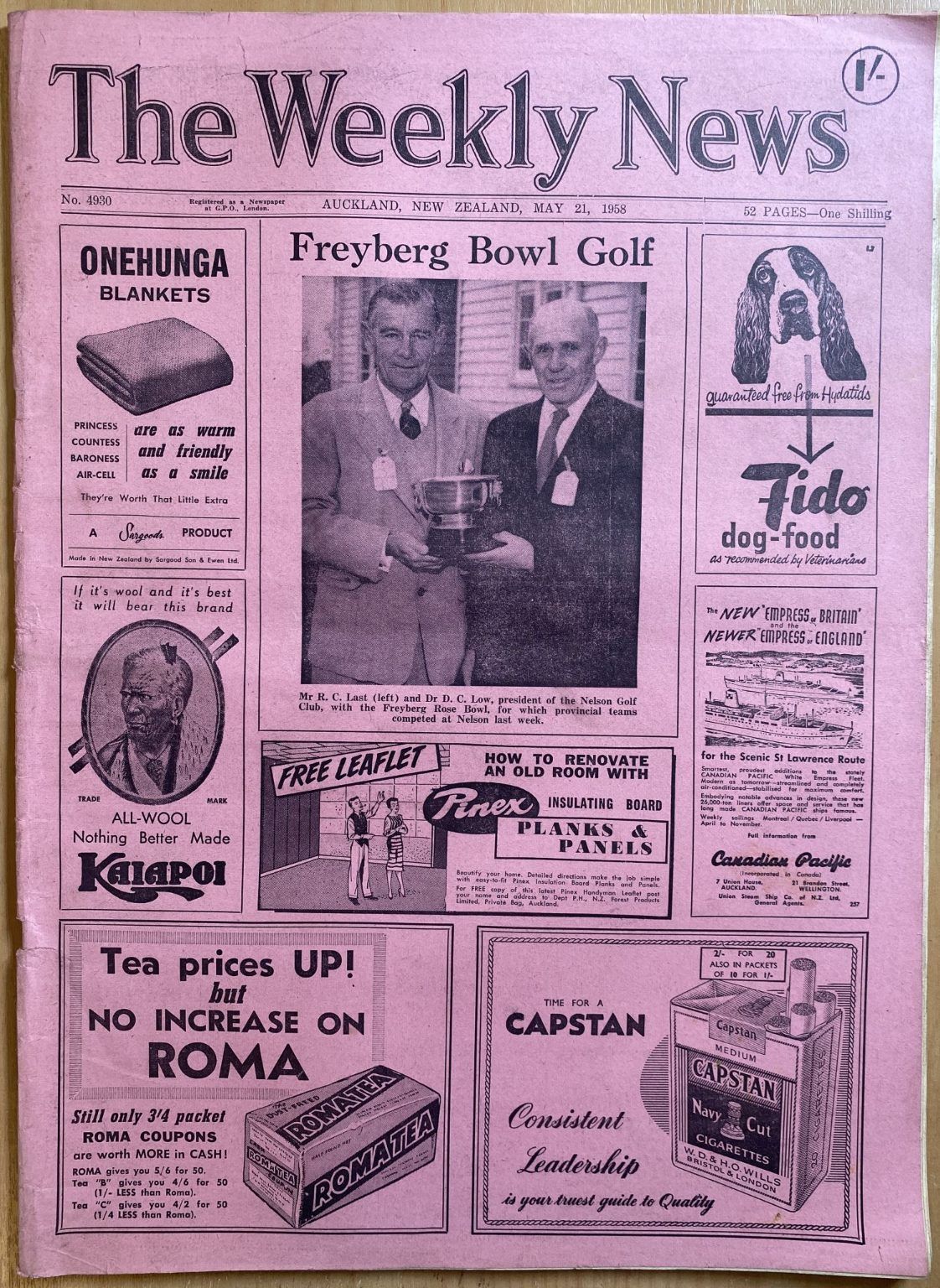 OLD NEWSPAPER: The Weekly News, No. 4930, 21 May 1958