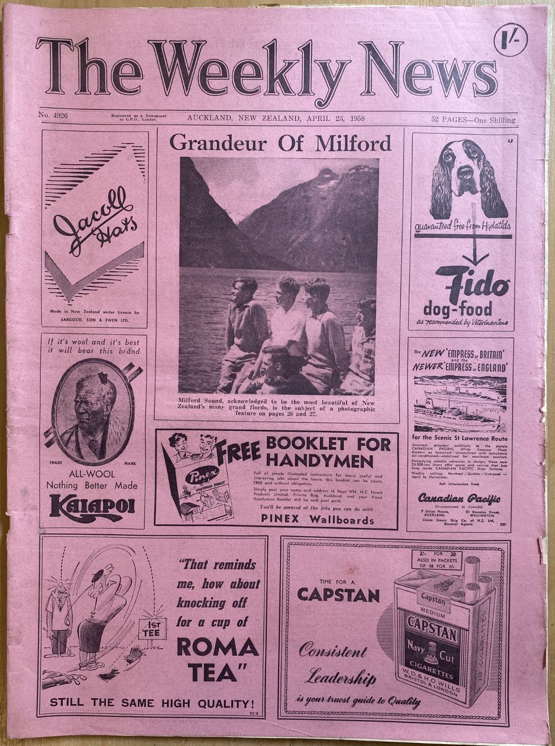 OLD NEWSPAPER: The Weekly News, No. 4926, 23 April 1958