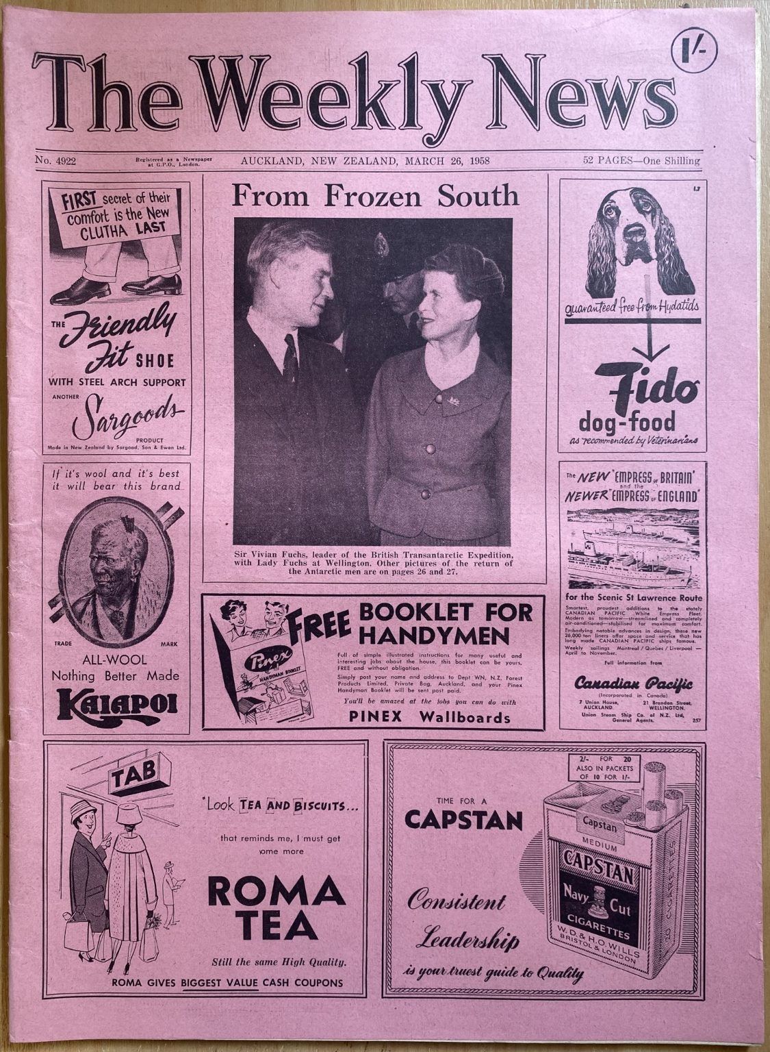 OLD NEWSPAPER: The Weekly News, No. 4922, 26 March 1958