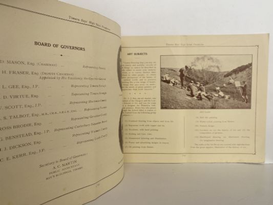 TIMARU BOYS' HIGH SCHOOL - Prospectus from early 1900's