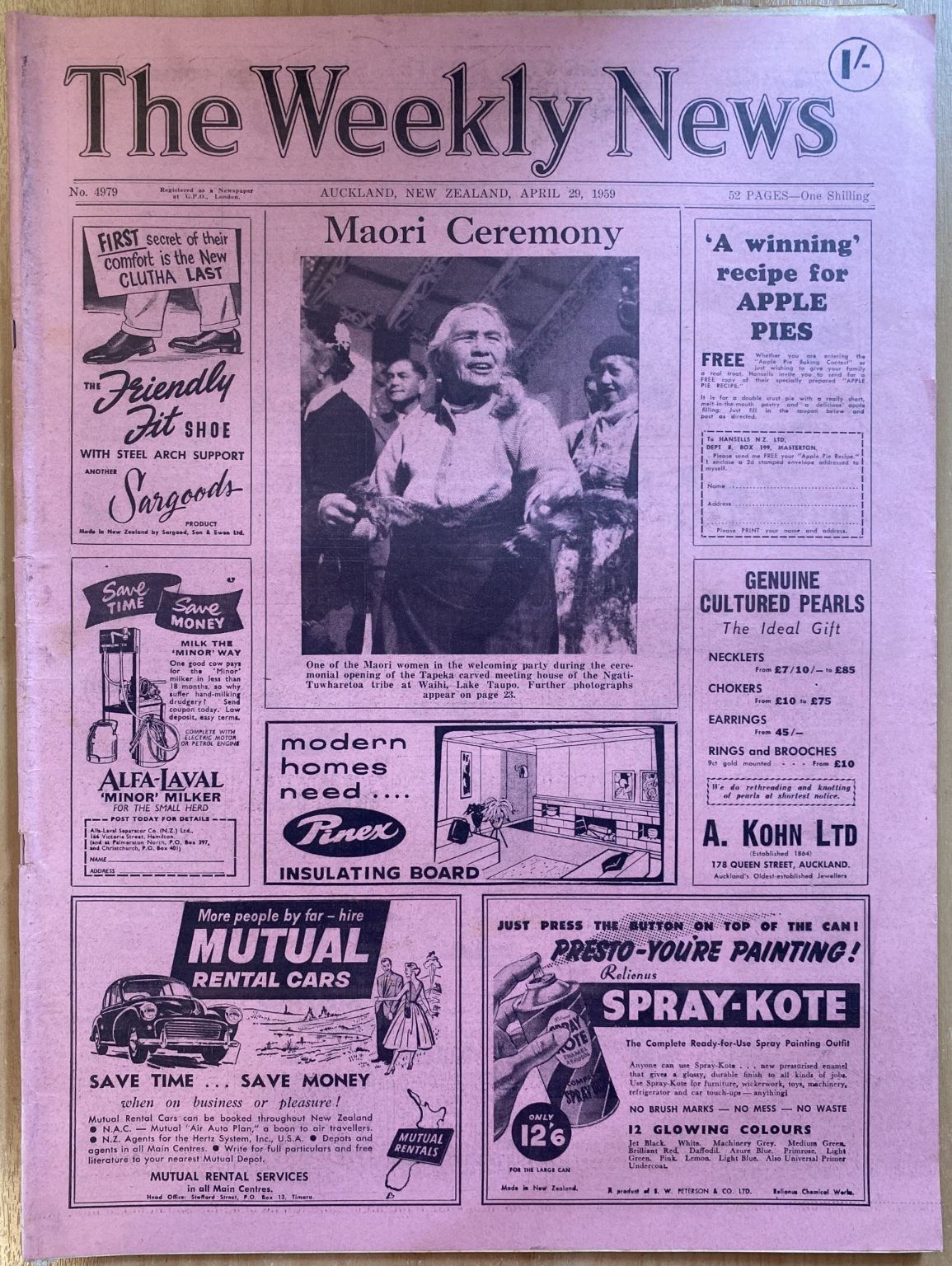 OLD NEWSPAPER: The Weekly News - No. 4979, 29 April 1959