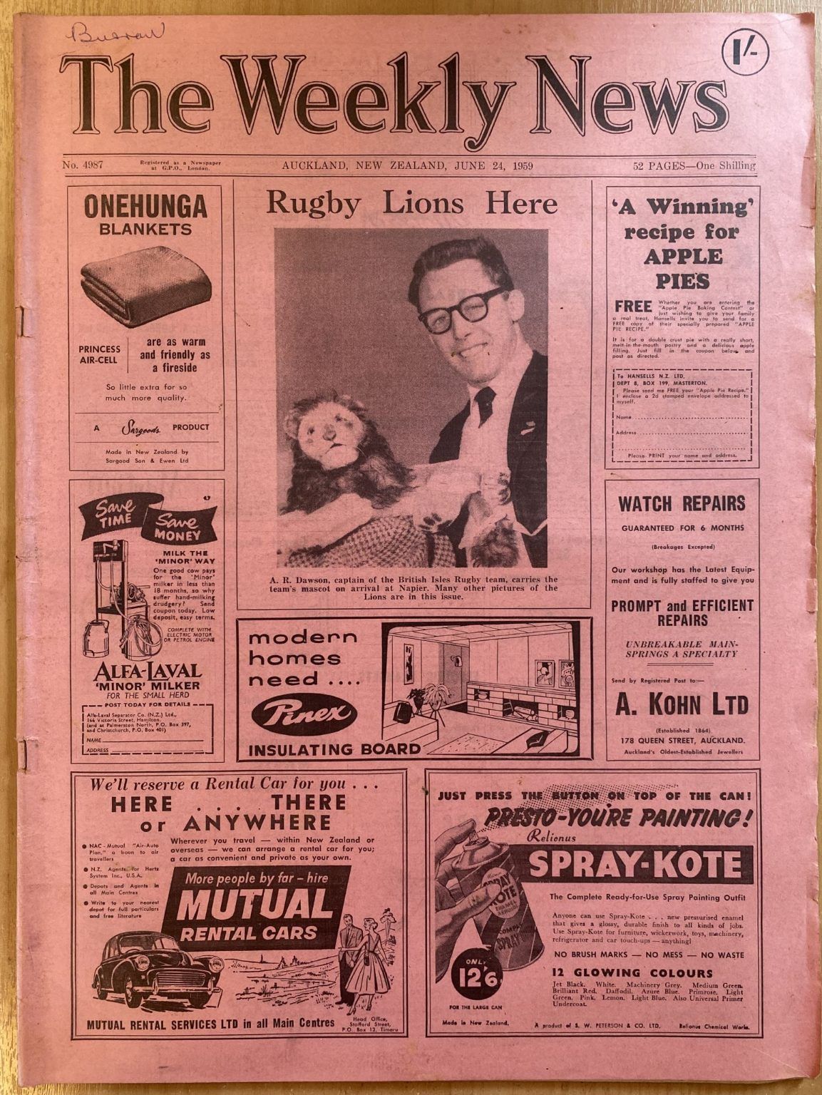 OLD NEWSPAPER: The Weekly News - No. 4987, 24 June 1959