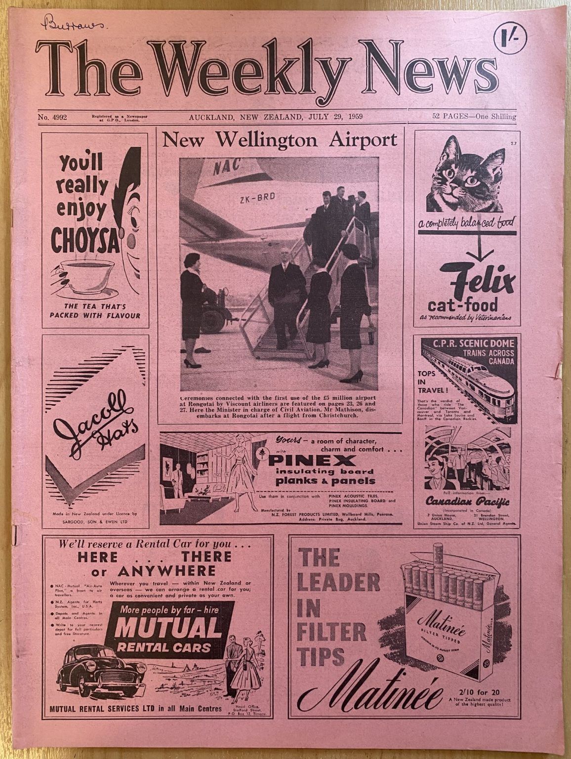 OLD NEWSPAPER: The Weekly News - No. 4992, 29 July 1959