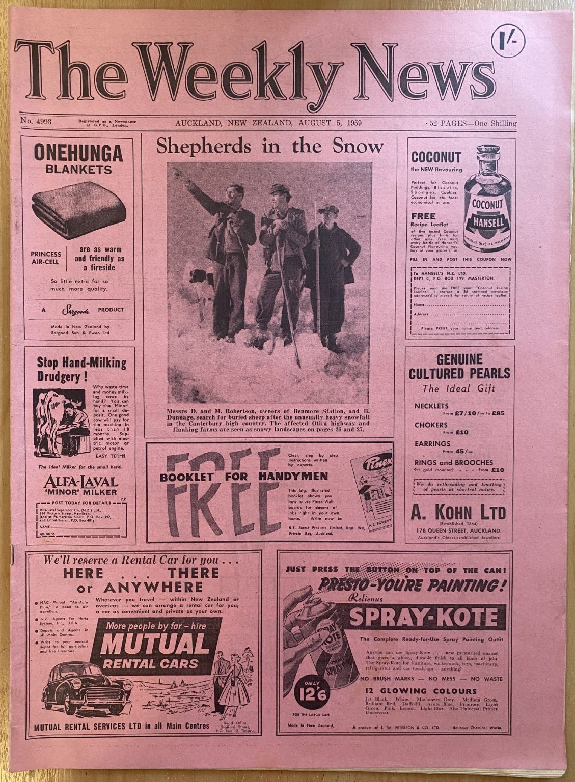 OLD NEWSPAPER: The Weekly News - No. 4993, 5 August 1959