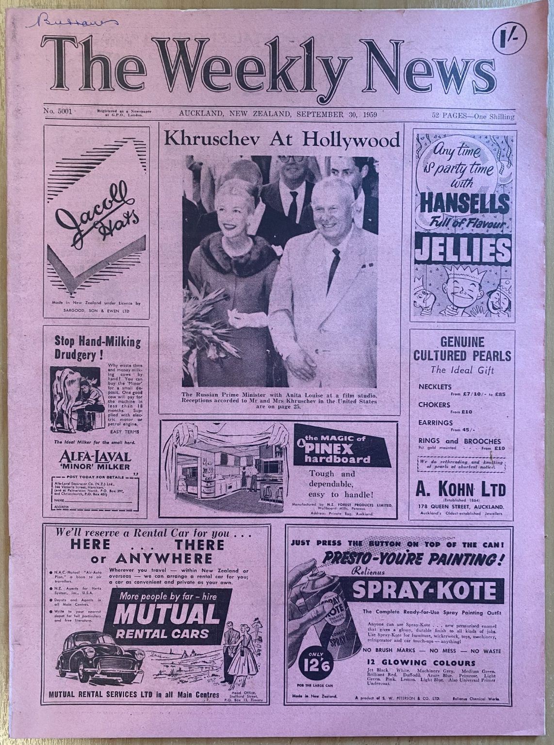 OLD NEWSPAPER: The Weekly News - No. 5001, 30 September 1959