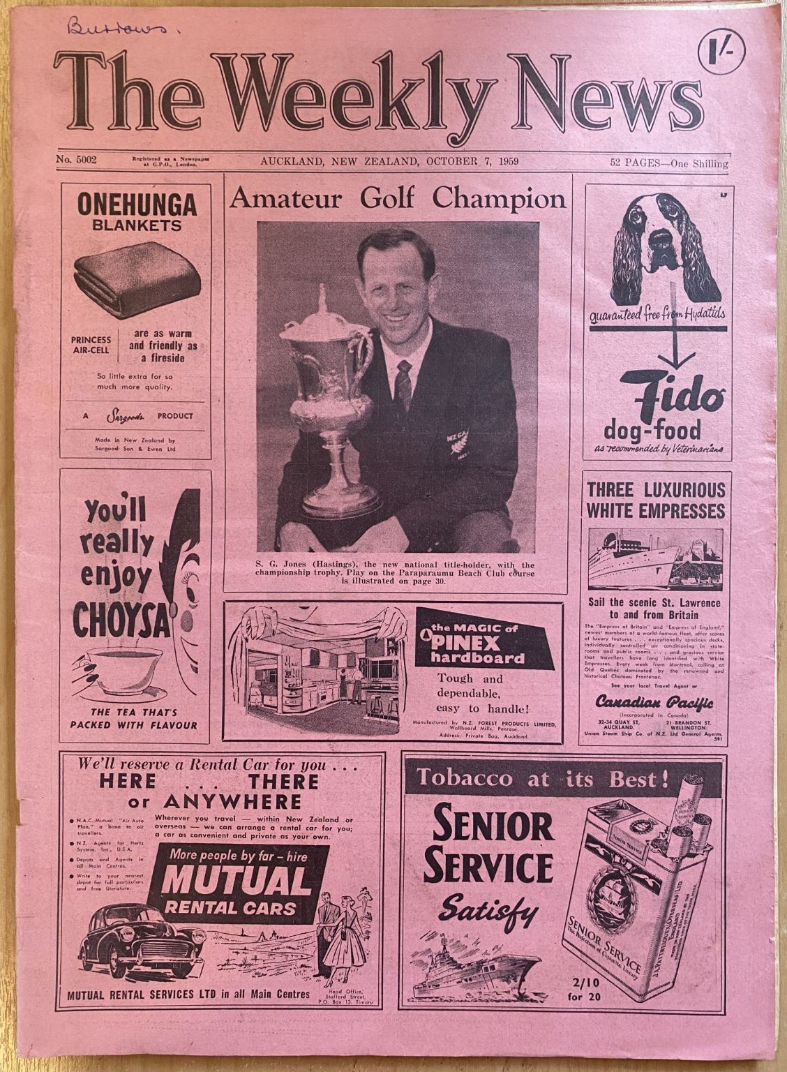 OLD NEWSPAPER: The Weekly News - No. 5002, 7 October 1959