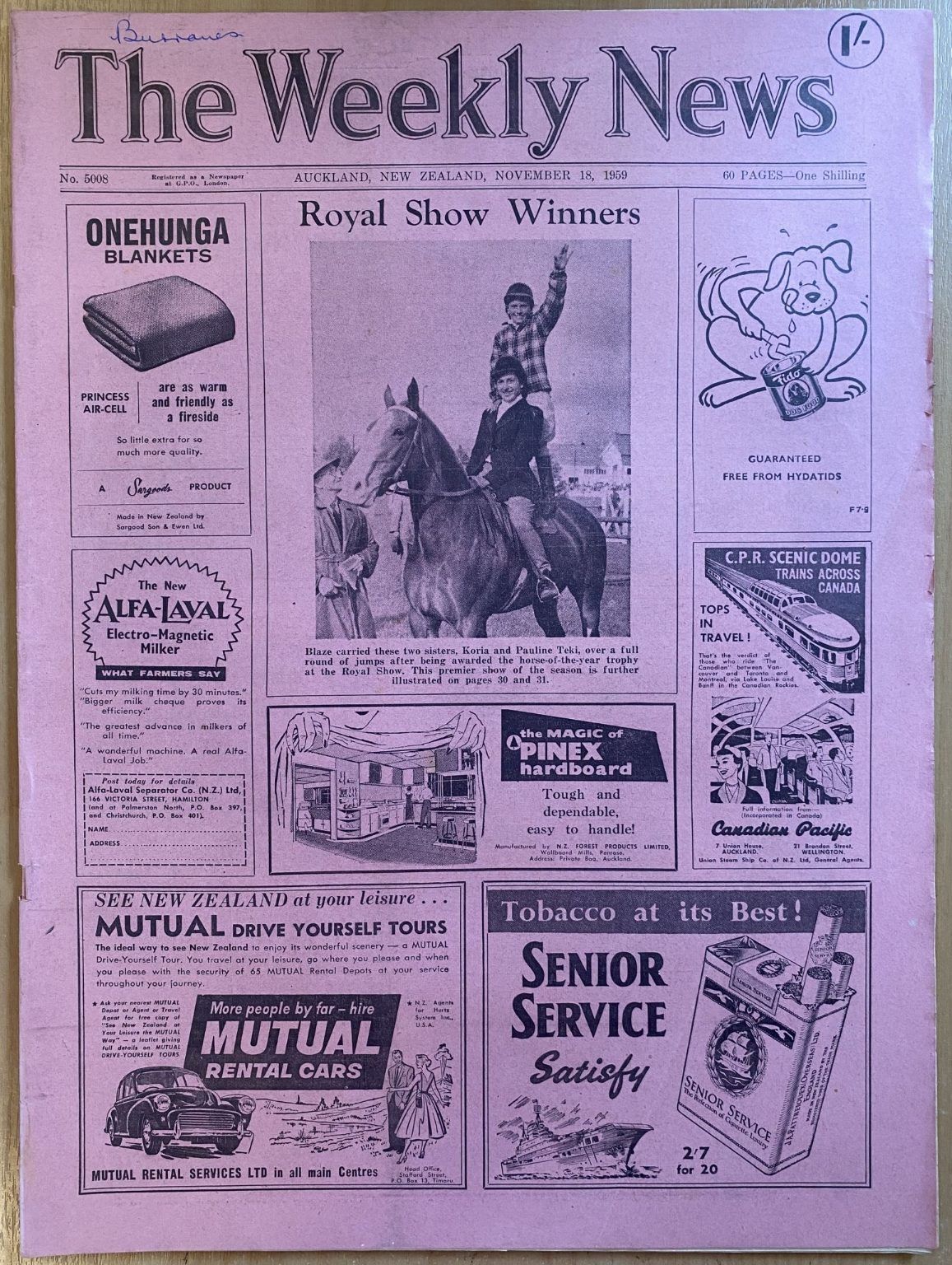 OLD NEWSPAPER: The Weekly News - No. 5008, 18 November 1959