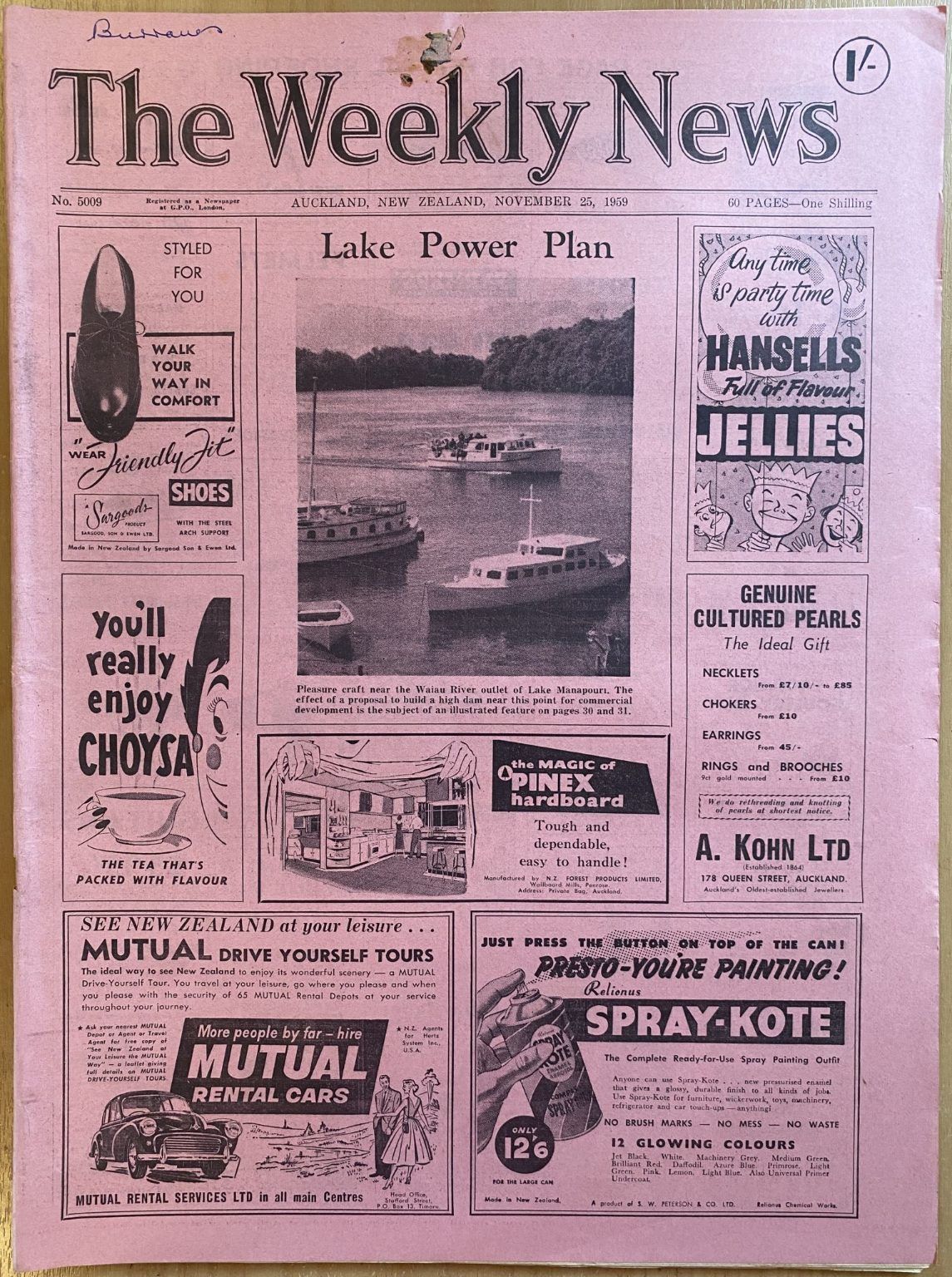 OLD NEWSPAPER: The Weekly News - No. 5009, 25 November 1959