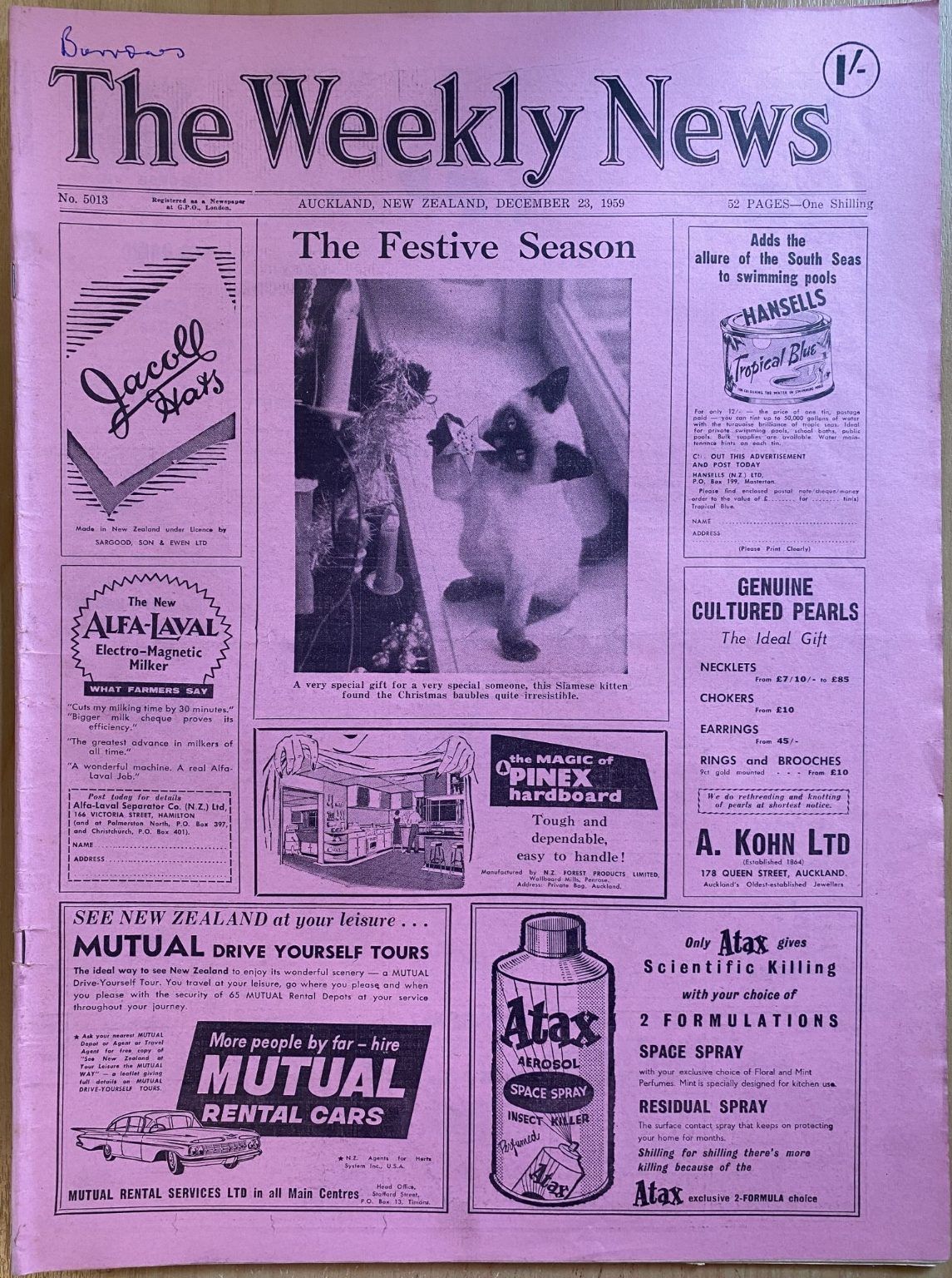 OLD NEWSPAPER: The Weekly News - No. 5013, 23 December 1959
