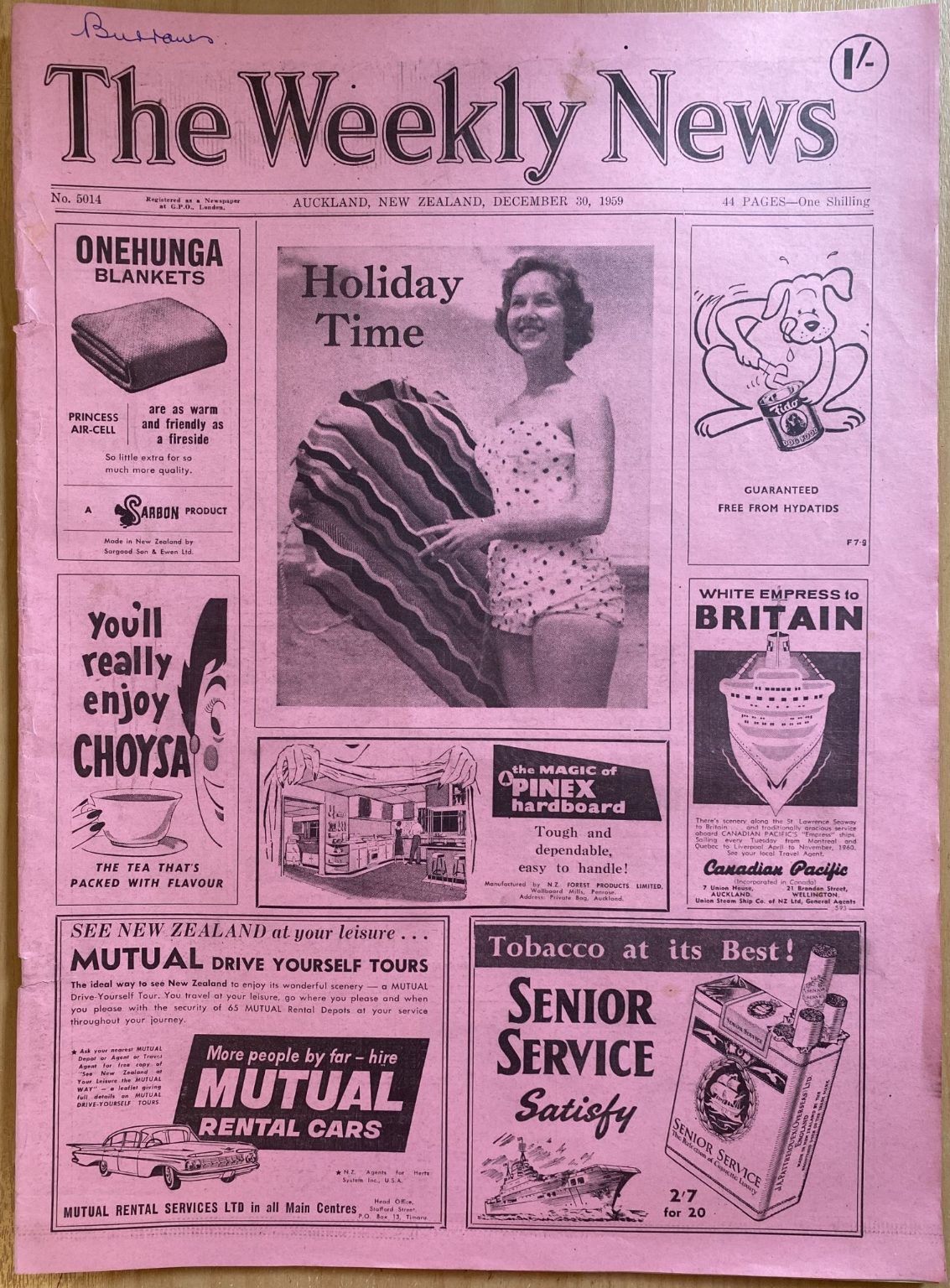 OLD NEWSPAPER: The Weekly News - No. 5014, 30 December 1959