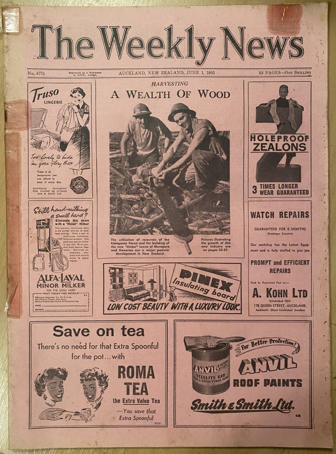 OLD NEWSPAPER: The Weekly News - No. 4775, 1 June 1955