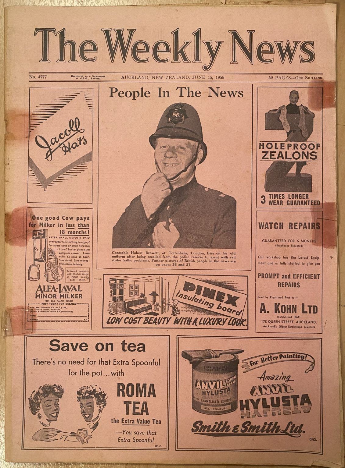 OLD NEWSPAPER: The Weekly News - No. 4777, 15 June 1955