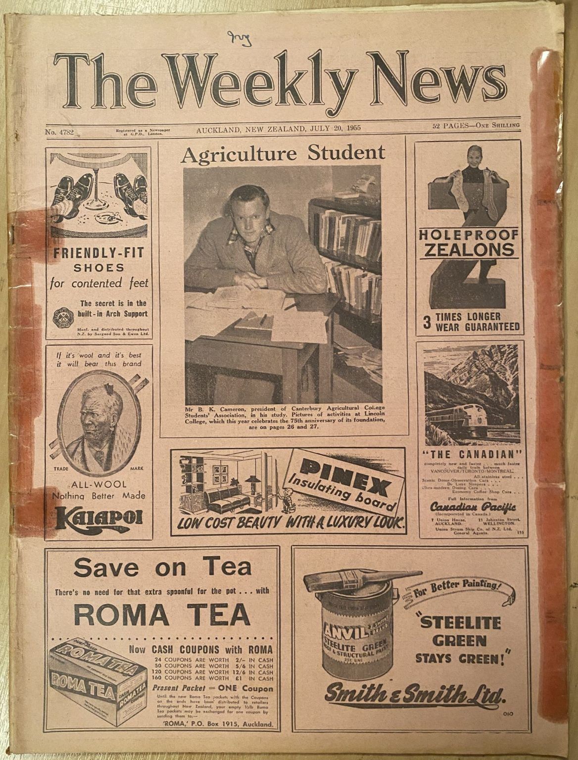 OLD NEWSPAPER: The Weekly News - No. 4782, 20 July 1955