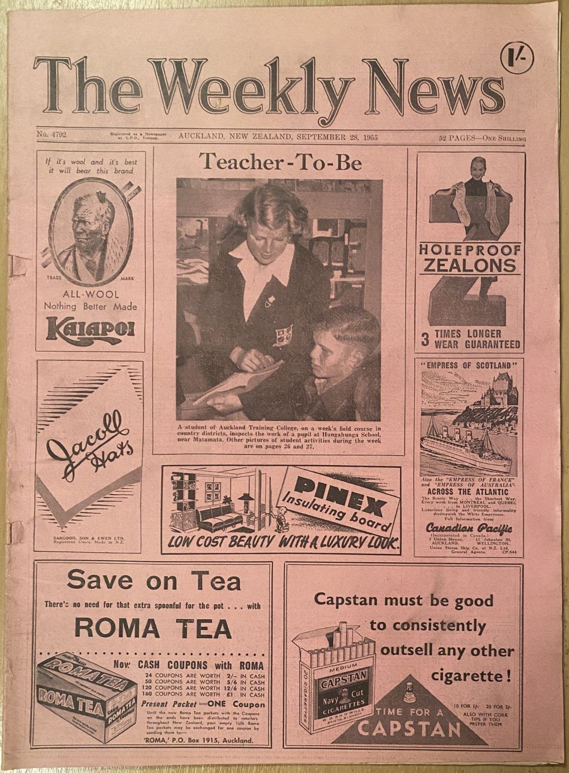 OLD NEWSPAPER: The Weekly News - No. 4792, 28 September 1955