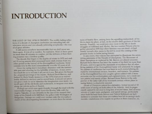 DECADE OF CHAMPIONS: The Greatest Years In The History of Thoroughbred Racing 1970-1980