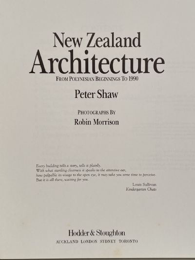 NEW ZEALAND ARCHITECTURE: From Polynesian Beginnings To 1990