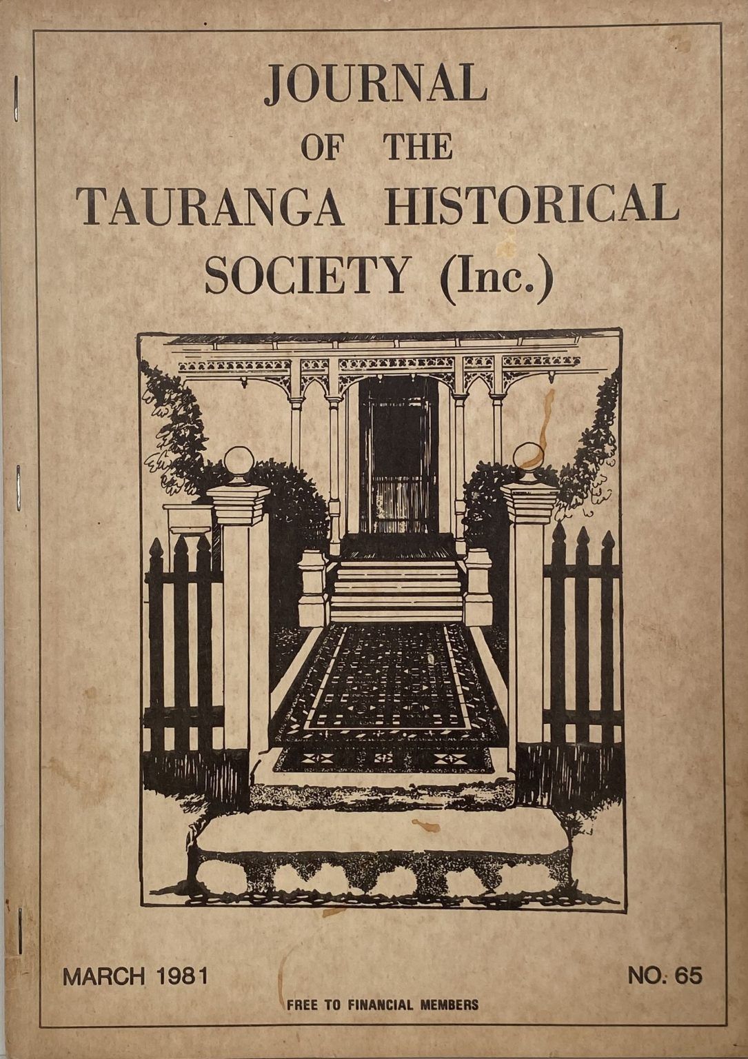 JOURNAL OF THE TAURANGA HISTORICAL SOCIETY (Inc) - No. 65, March 1981