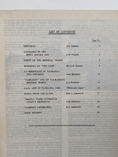 JOURNAL OF THE TAURANGA HISTORICAL SOCIETY (Inc.): Tauranga Centennial Issue, Number 66, June 1982