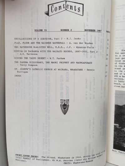 HISTORICAL REVIEW: Bay of Plenty Journal of History - Vol. 35, No. 2 - Nov 1987