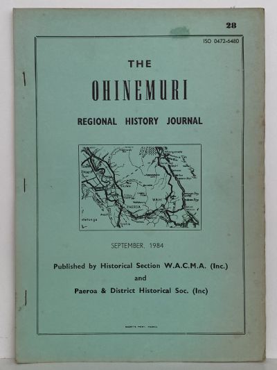THE OHINEMURI REGIONAL HISTORY JOURNAL: September 1984