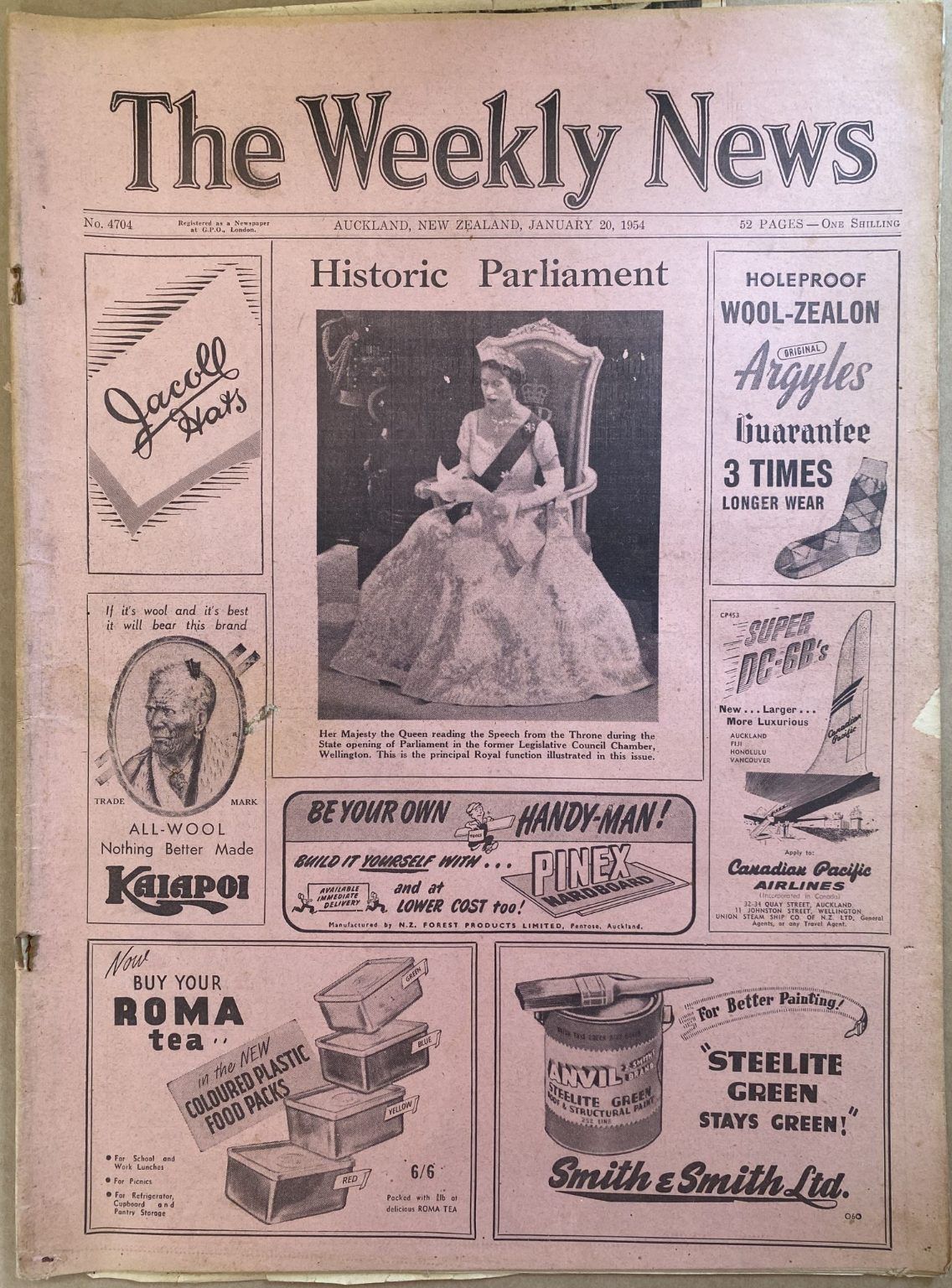 OLD NEWSPAPER: The Weekly News - No. 4704, 20 January 1954