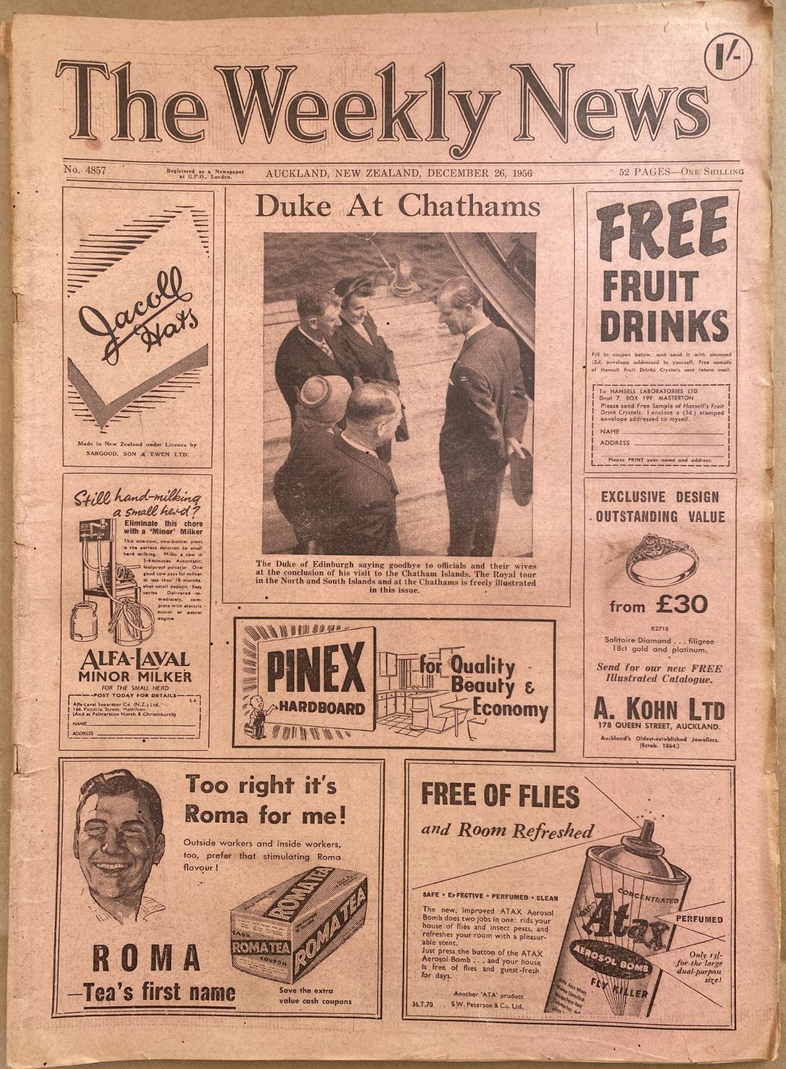 OLD NEWSPAPER: The Weekly News - No. 4857, 26 December 1956