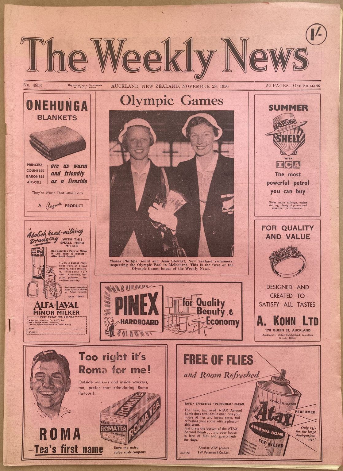 OLD NEWSPAPER: The Weekly News - No. 4853, 28 November 1956