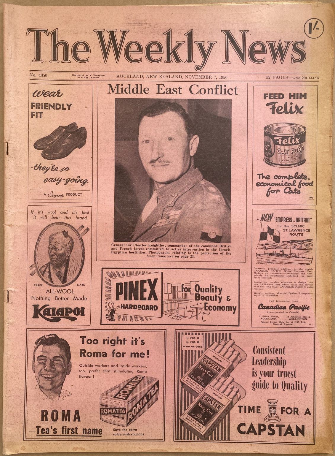 OLD NEWSPAPER: The Weekly News - No. 4850, 7 November 1956