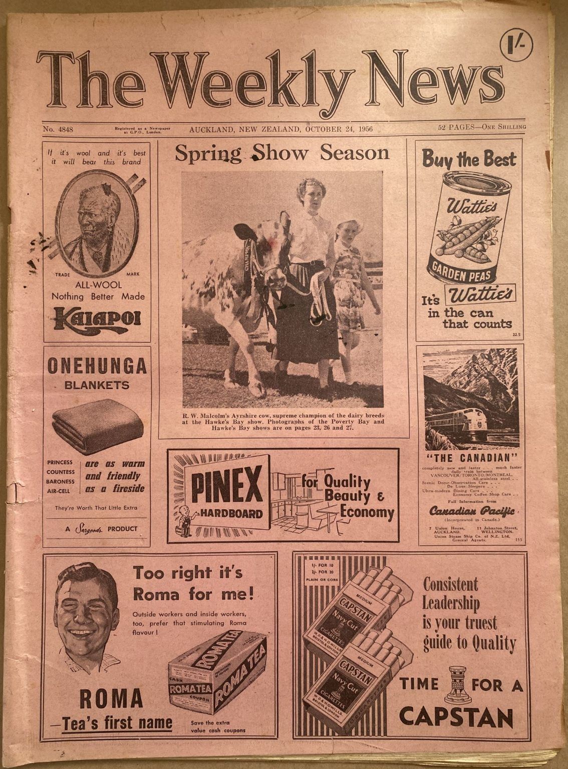 OLD NEWSPAPER: The Weekly News - No. 4848, 24 October 1956