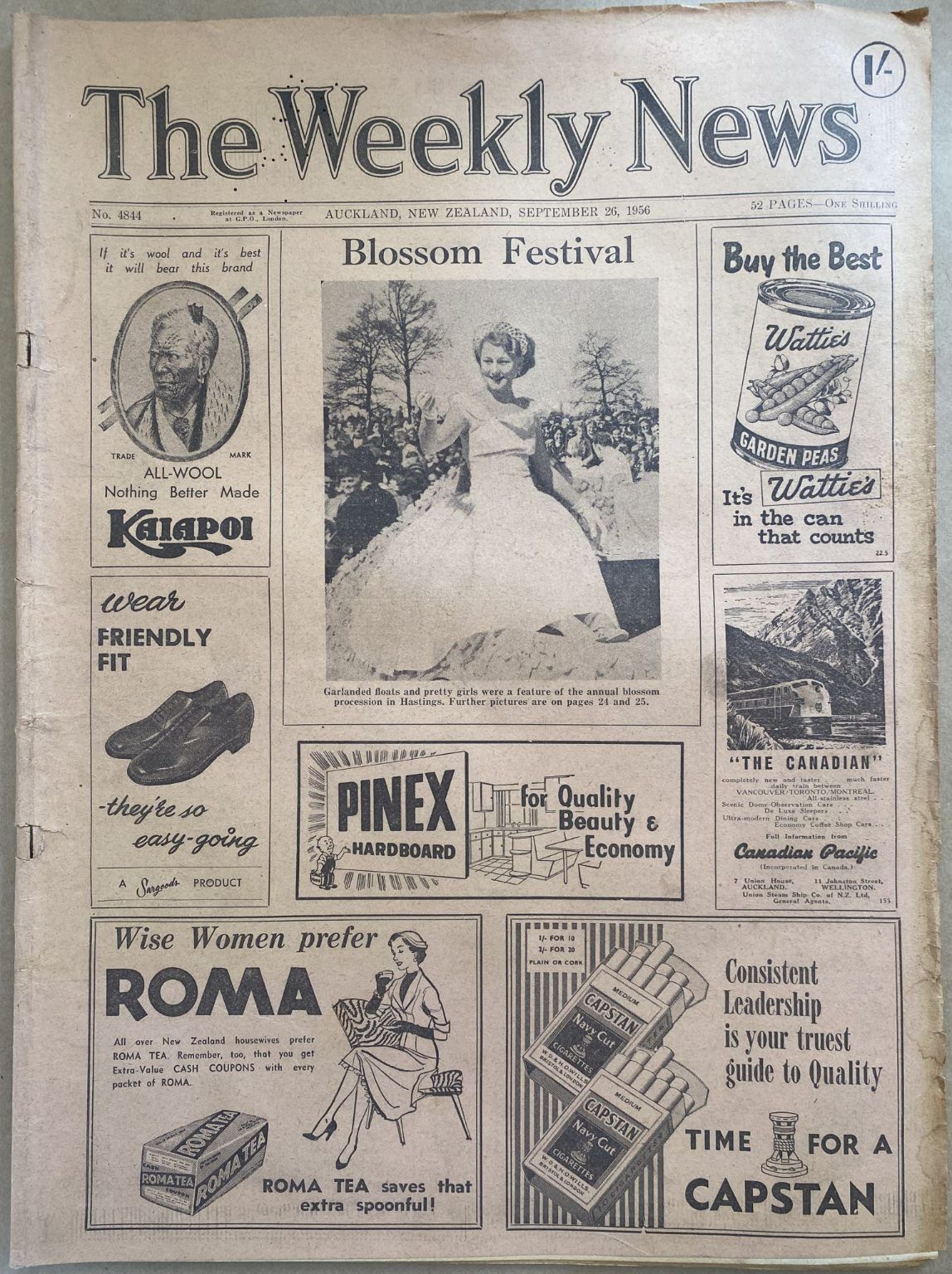 OLD NEWSPAPER: The Weekly News - No. 4844, 26 September 1956