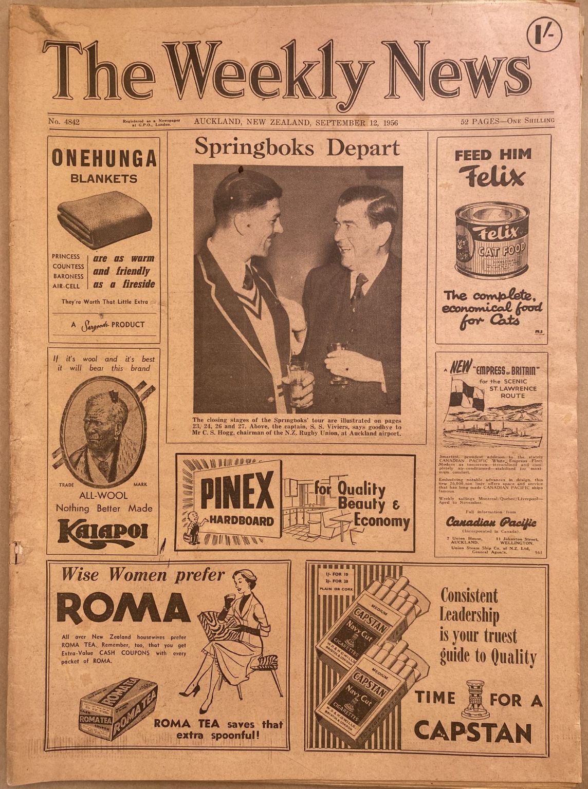 OLD NEWSPAPER: The Weekly News - No. 4842, 12 September 1956