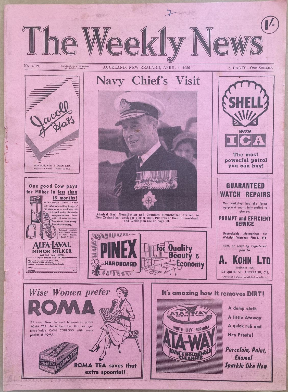 OLD NEWSPAPER: The Weekly News - No. 4819, 4 April 1956