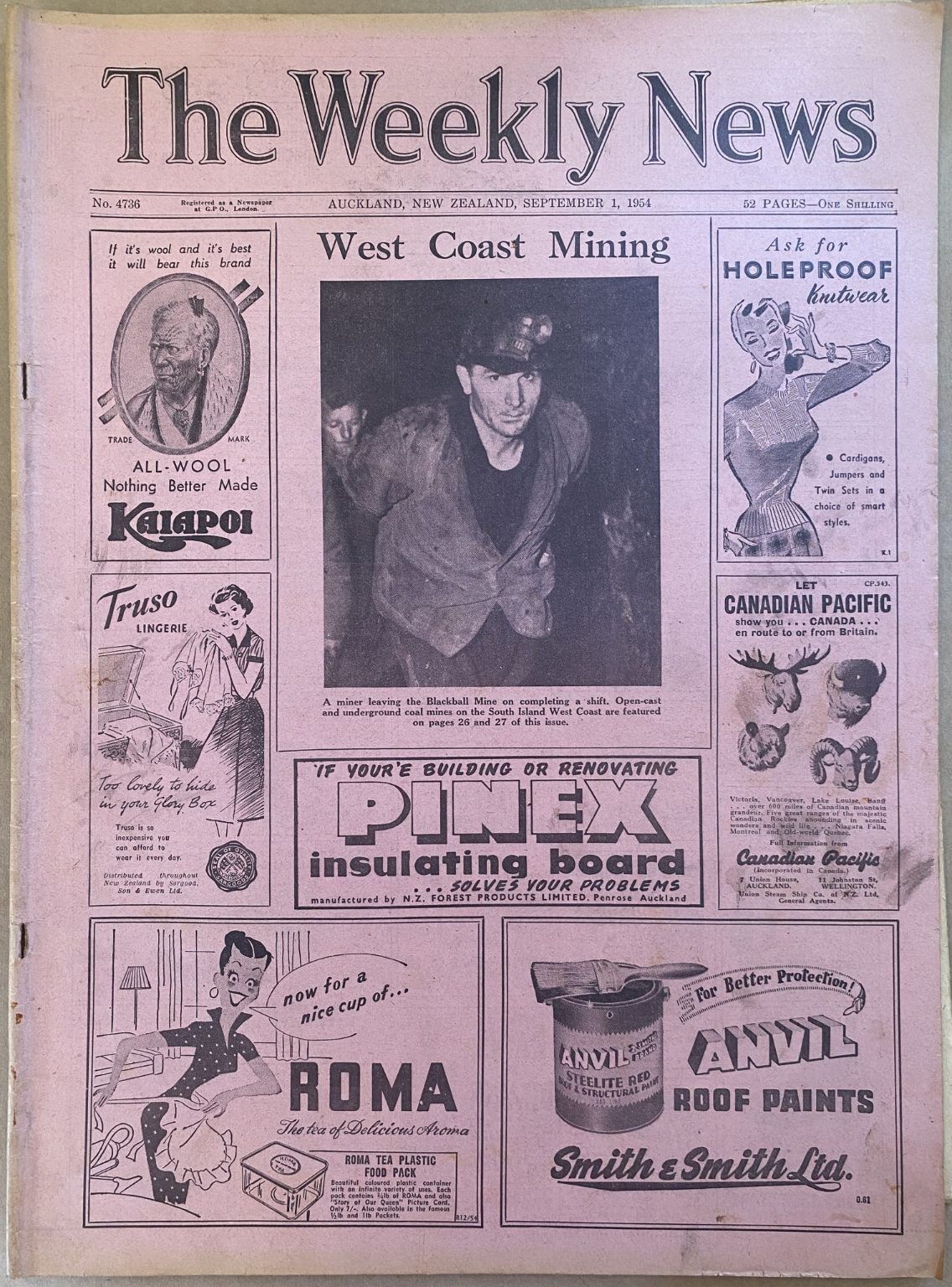 OLD NEWSPAPER: The Weekly News - No. 4736, 1 September 1954