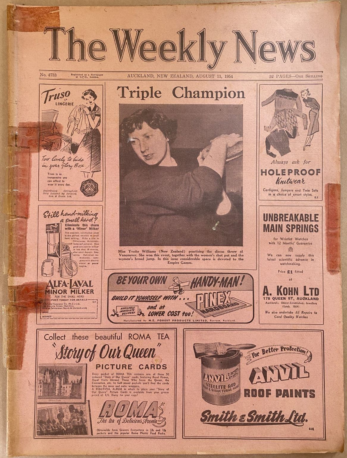 OLD NEWSPAPER: The Weekly News - No. 4733, 11 August 1954