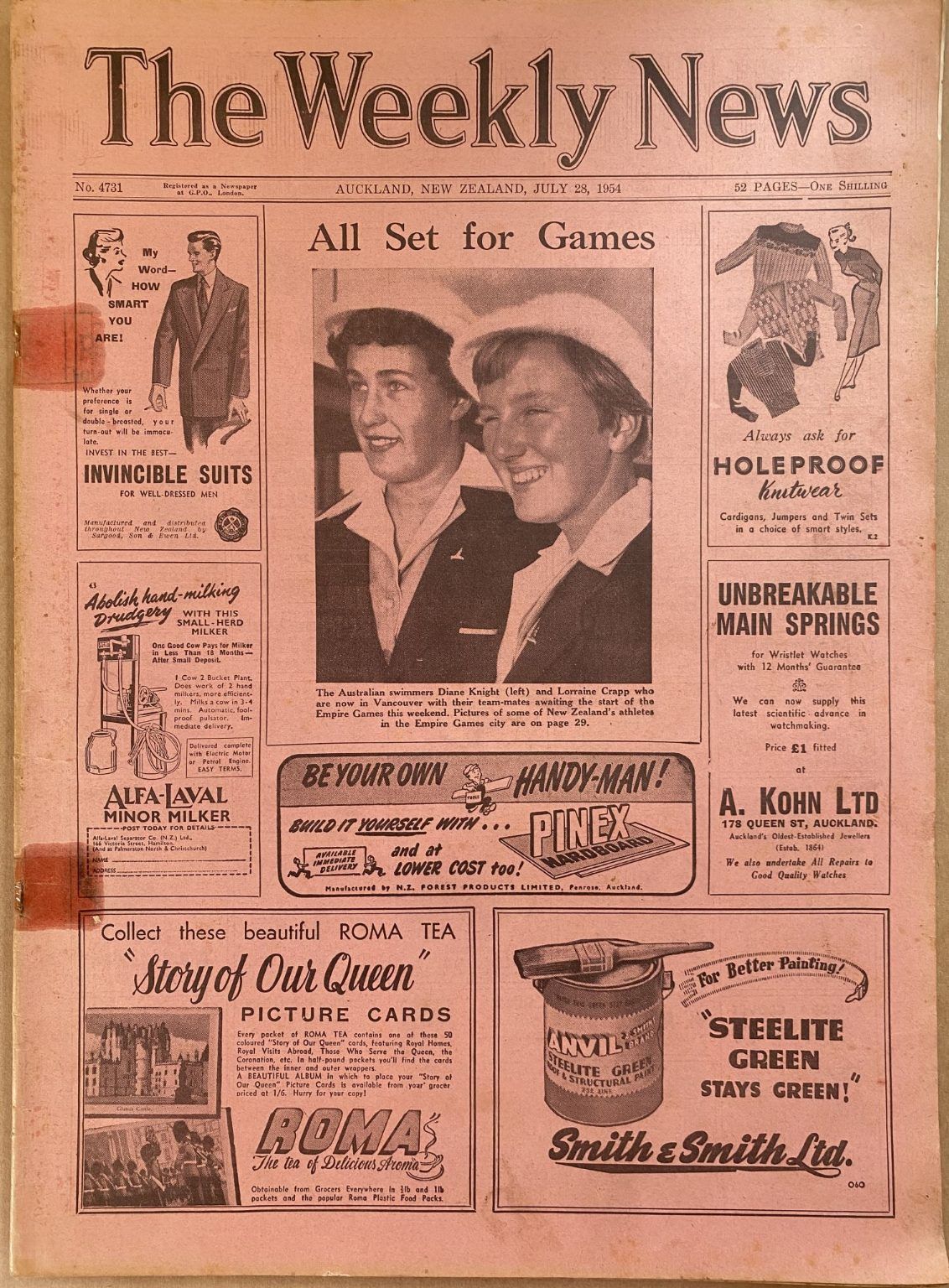 OLD NEWSPAPER: The Weekly News - No. 4731, 28 July 1954