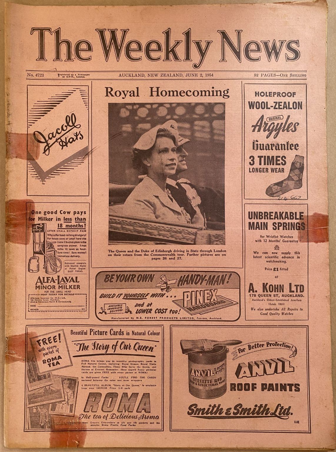 OLD NEWSPAPER: The Weekly News - No. 4723, 2 June 1954