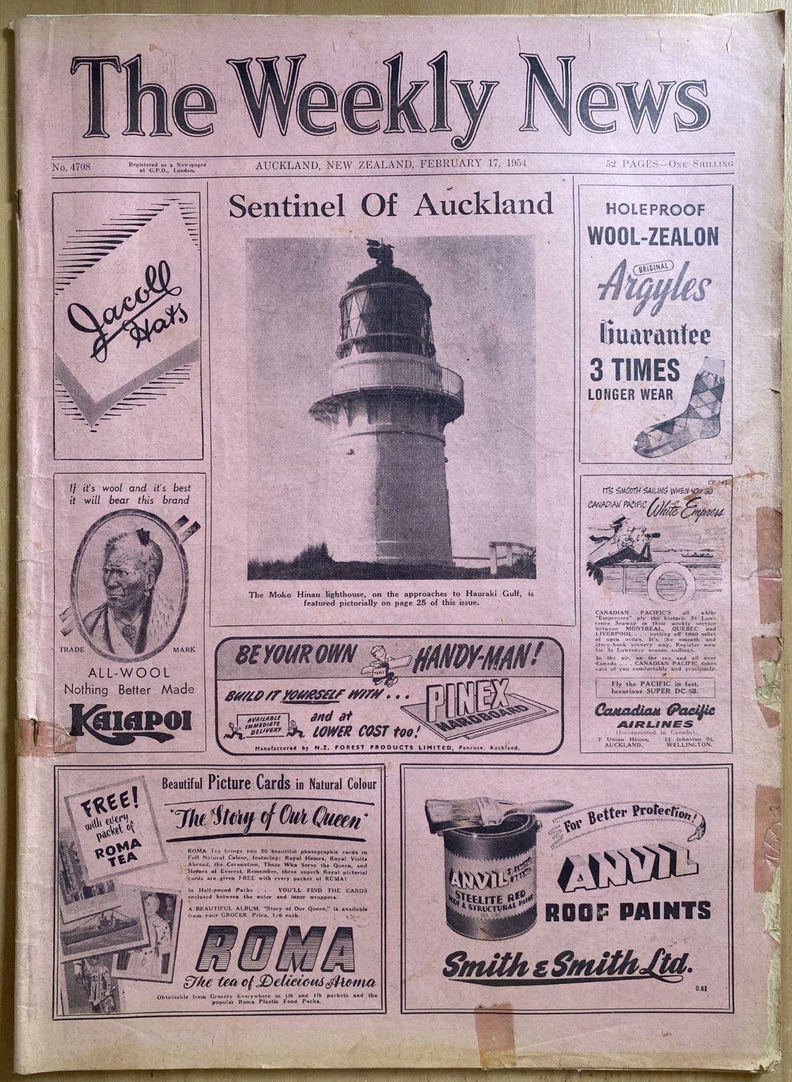 OLD NEWSPAPER: The Weekly News - No. 4708, 17 February 1954