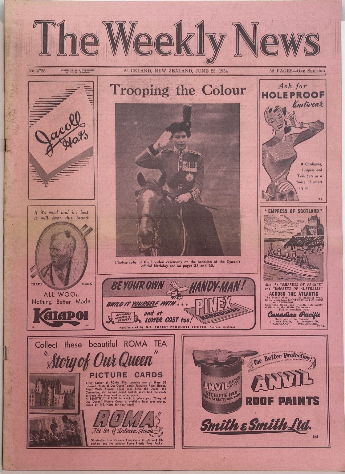 OLD NEWSPAPER: The Weekly News - No. 4726, 23 June 1954