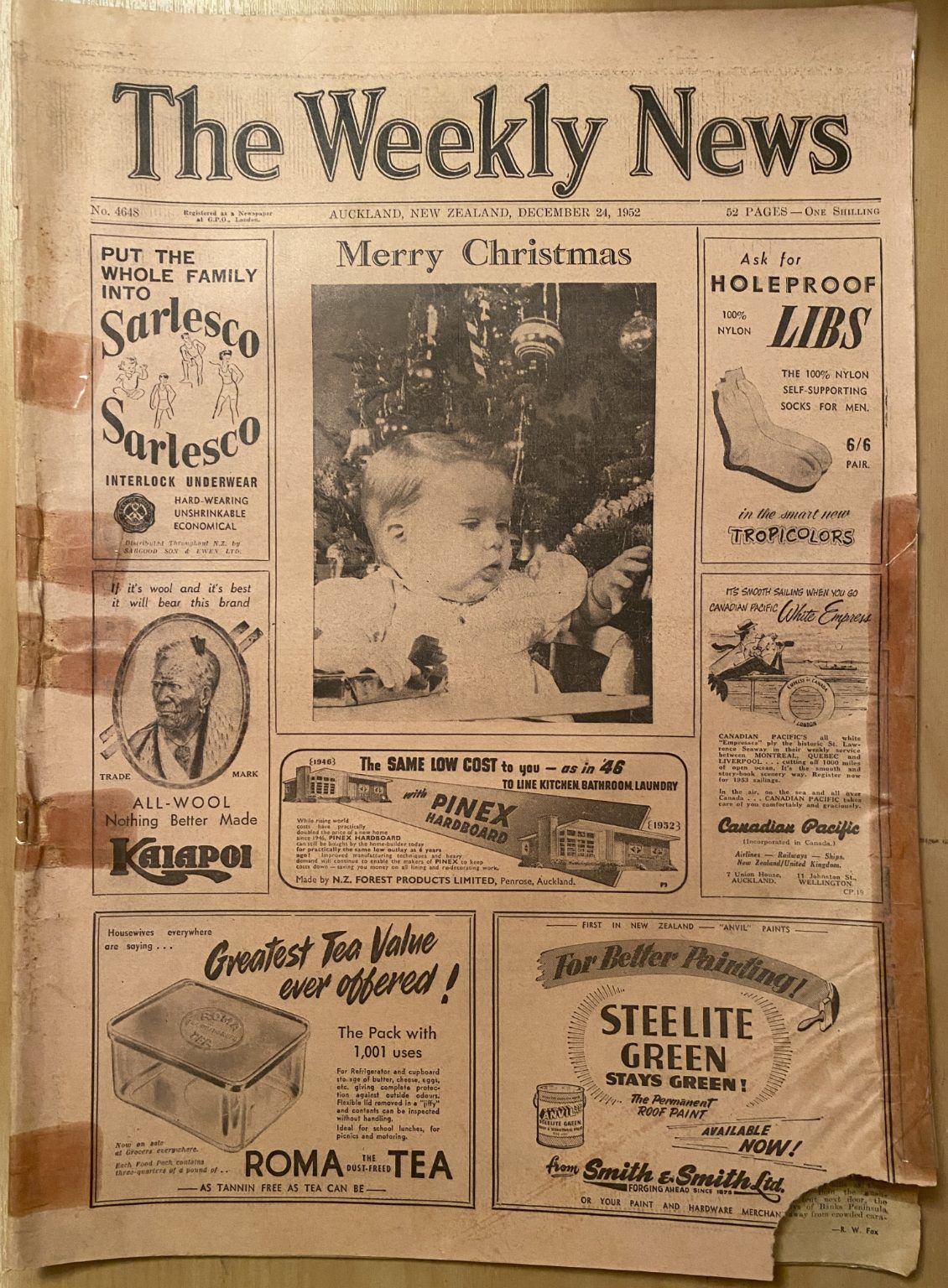 OLD NEWSPAPER: The Weekly News - No. 4648, 24 December 1952