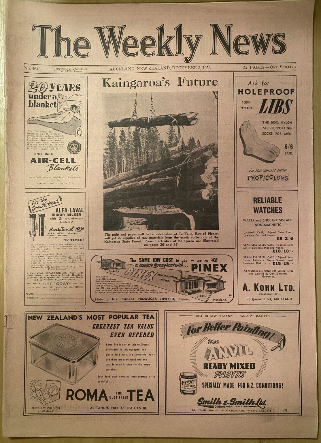 OLD NEWSPAPER: The Weekly News - No. 4645, 3 December 1952