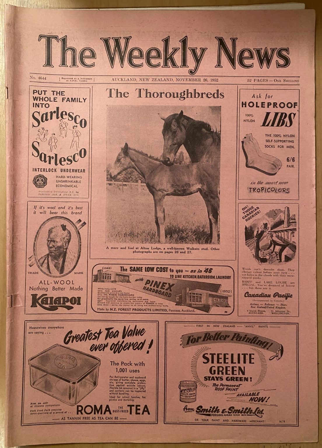 OLD NEWSPAPER: The Weekly News - No. 4644, 26 November 1952