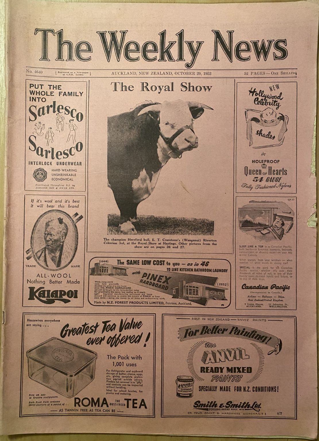 OLD NEWSPAPER: The Weekly News - No. 4640, 29 October 1952